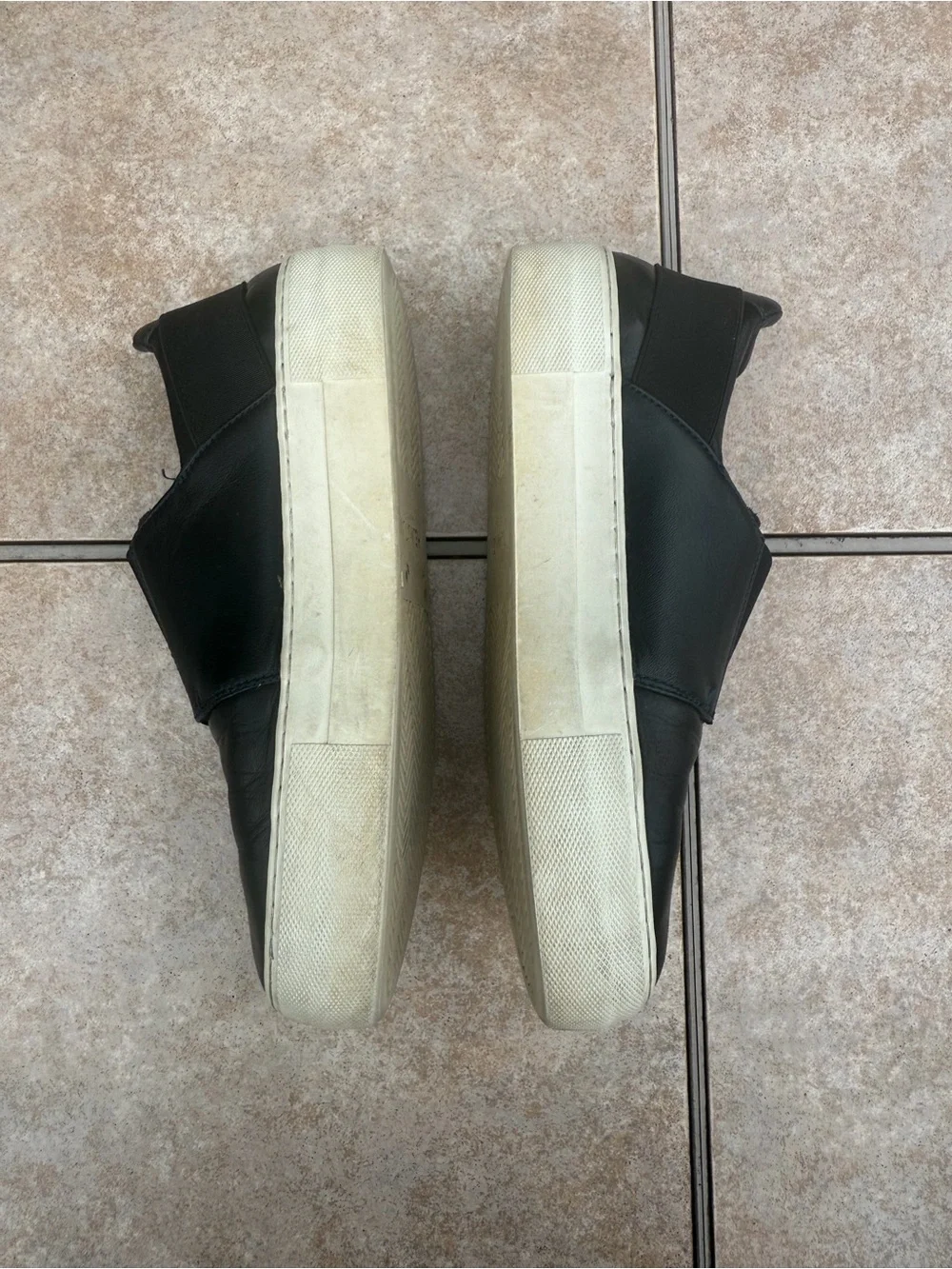 Helmut Lang black leather slip-on sneakers